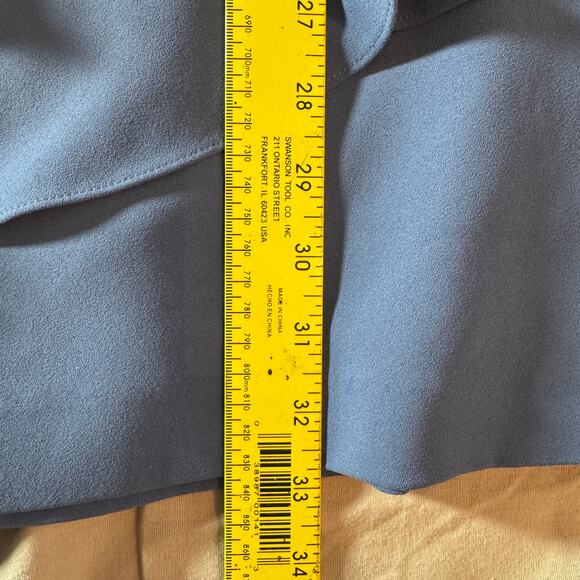 Alice + Olivia Women's sz 8 Clive Asymmetric Ruffle Dress Dusty Blue Midi - Picture 10 of 10